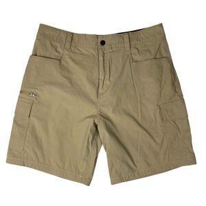 Orvis Tech Cargo Shorts Mens 36 Tan Hiking Outdoor Ripstop Nylon Stretch Media